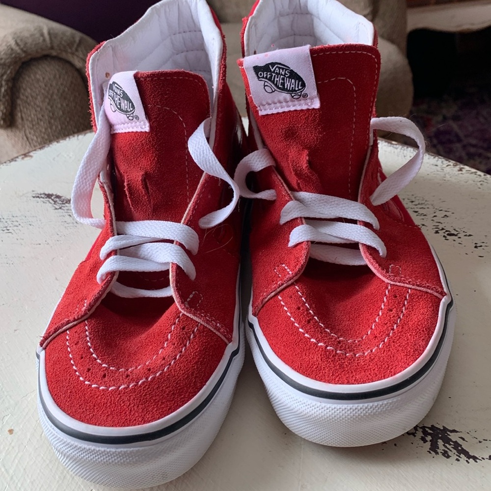 Vans high top red